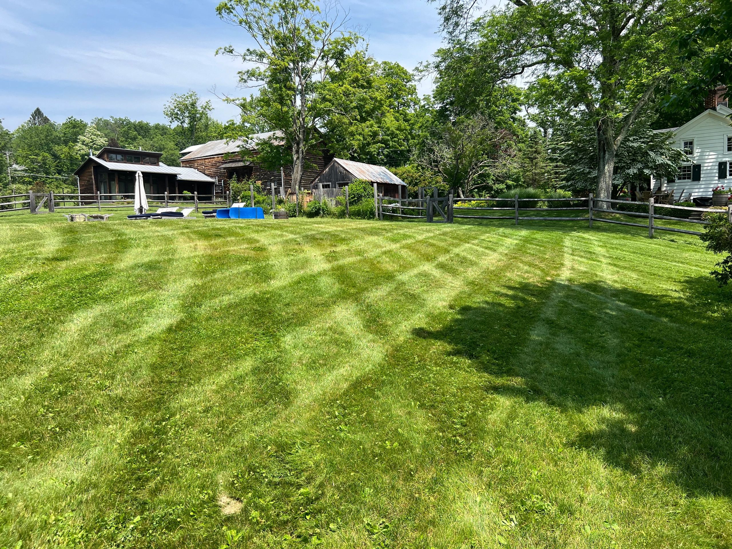 Rural property manicured grounds